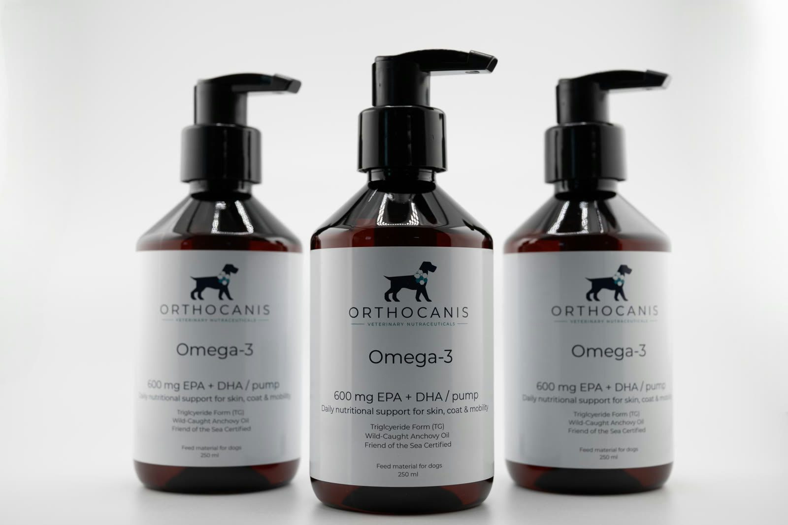 Drie flessen ORTHOCANIS Omega-3